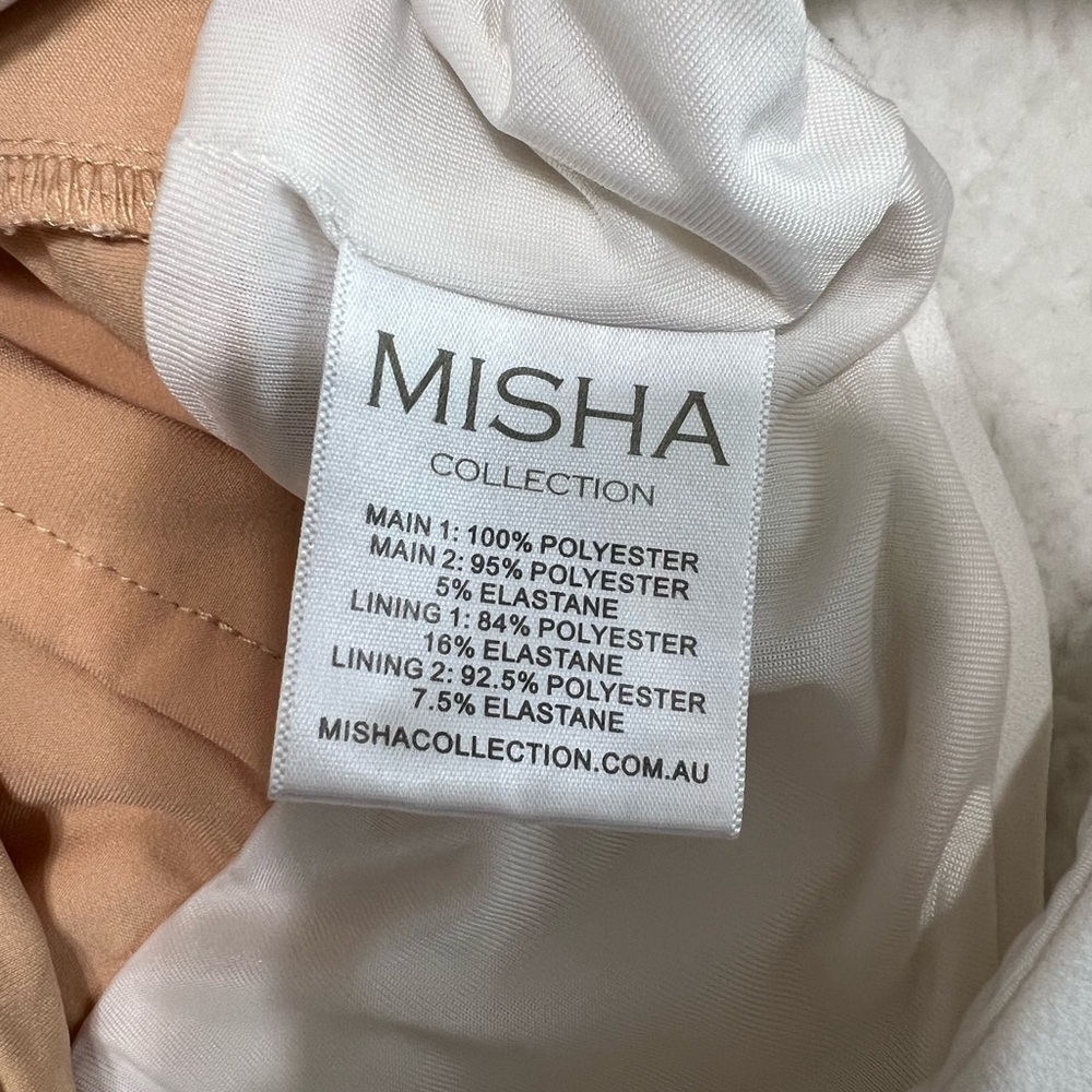 Misha Collection Giulia Lace Mesh Bodysuit White High Neck Size Large - Picture 7 of 16
